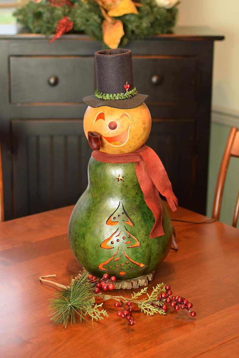 Pinewood - Large Lit Snowman Winter Christmas Gift Gourd Decor ...