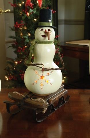 Meadowbrooke - Snowman Miniature Winter Gourd Decor – Meadowbrooke