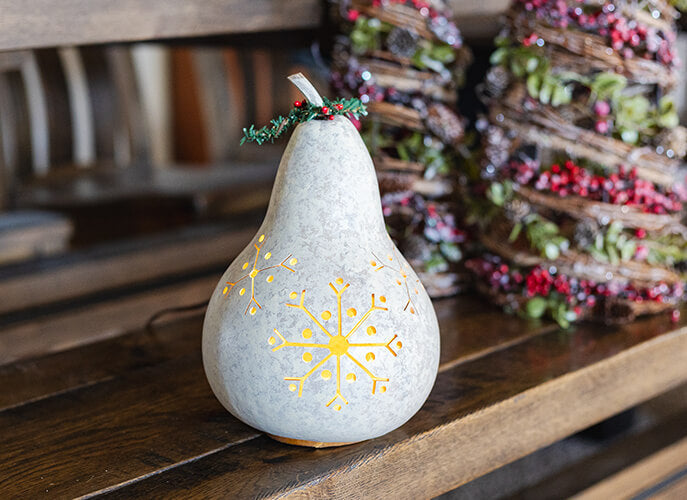 Snowflake Silhouette Gourd at Meadowbrooke Gourds. 