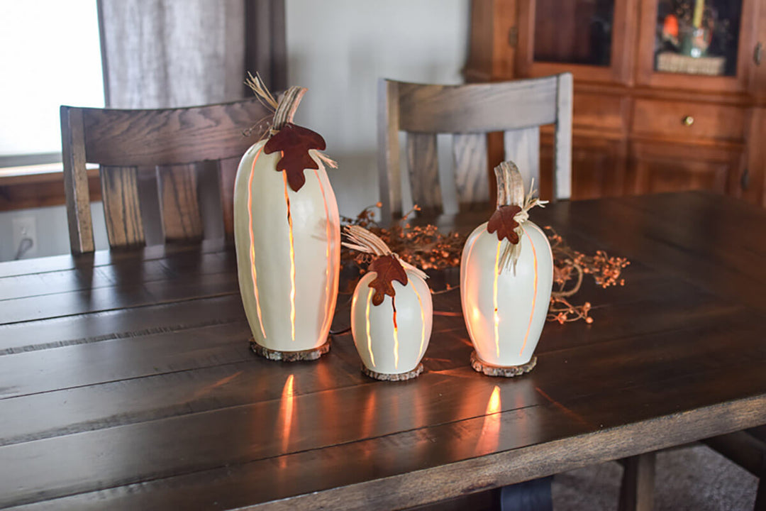 Tall Pumpkin Luminary Family