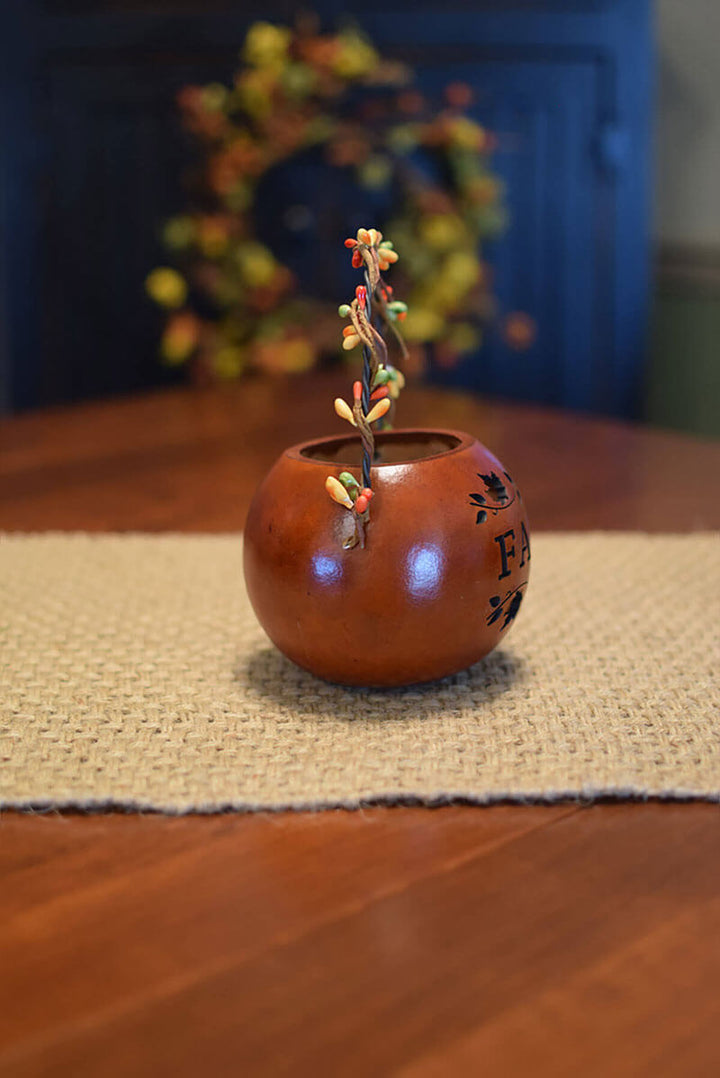 Fall basket gourd at Meadowbrooke Gourds side view