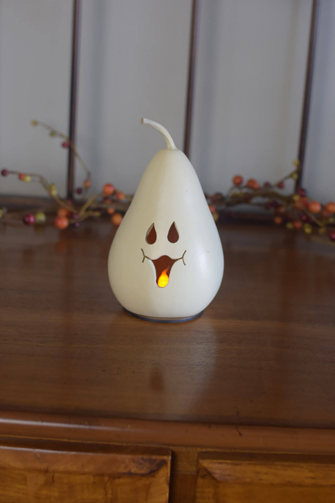 White Jake ghost head gourd at Meadowbrooke Gourds