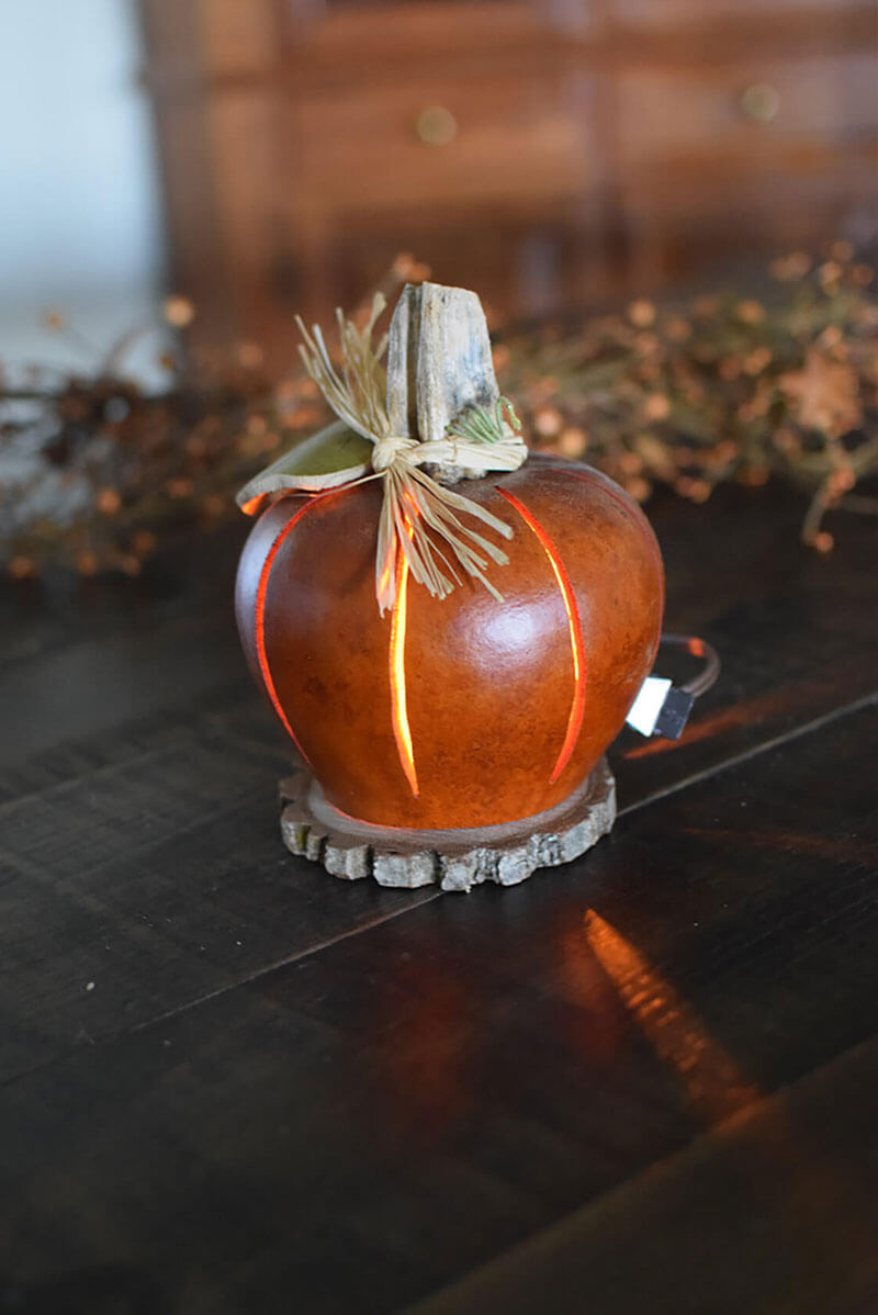 Small orange luminary gourd