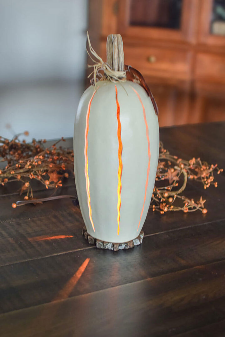 White luminary gourd side