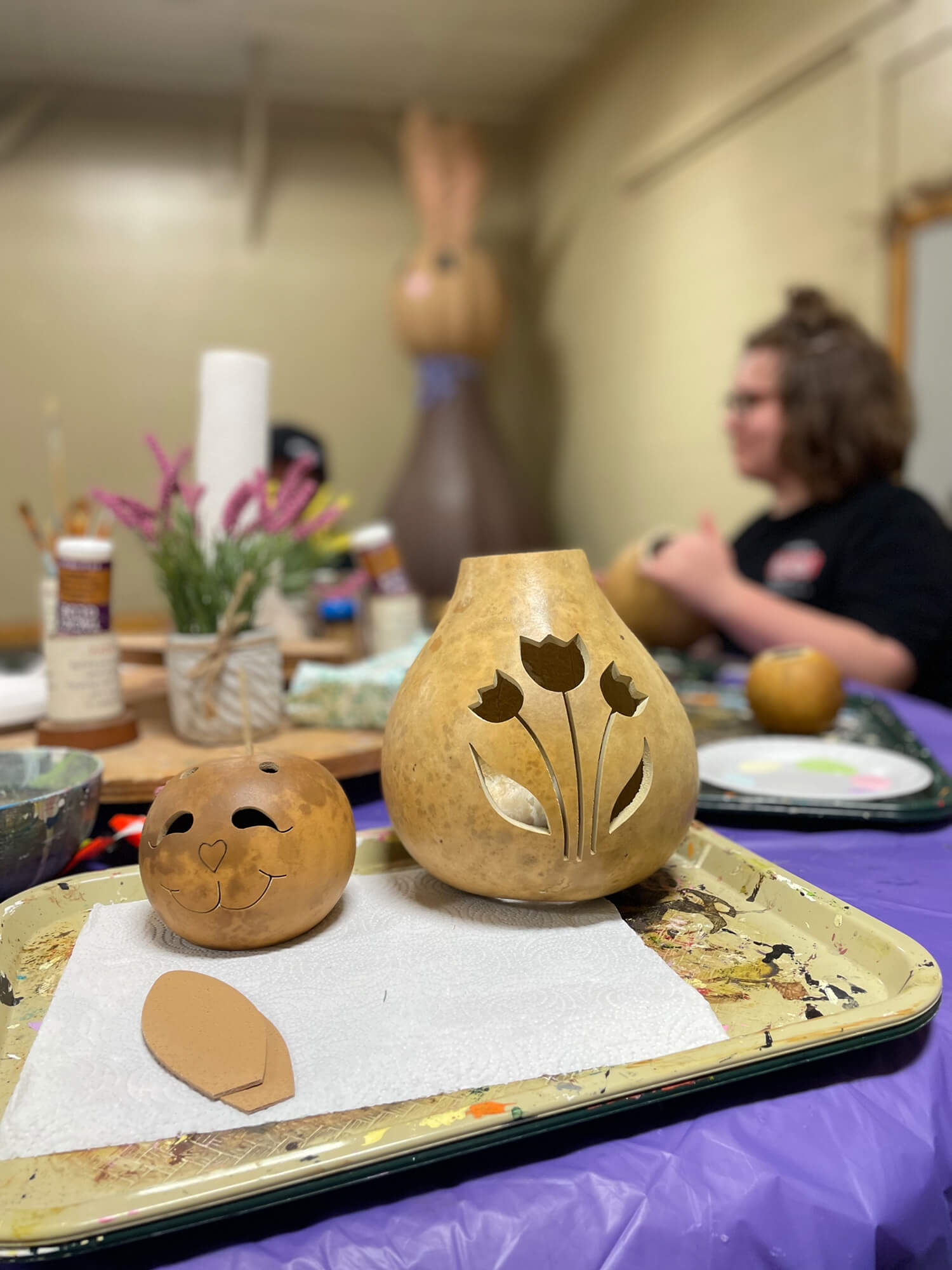 Uncrafted bunny gourd at Meadowbrooke Gourds