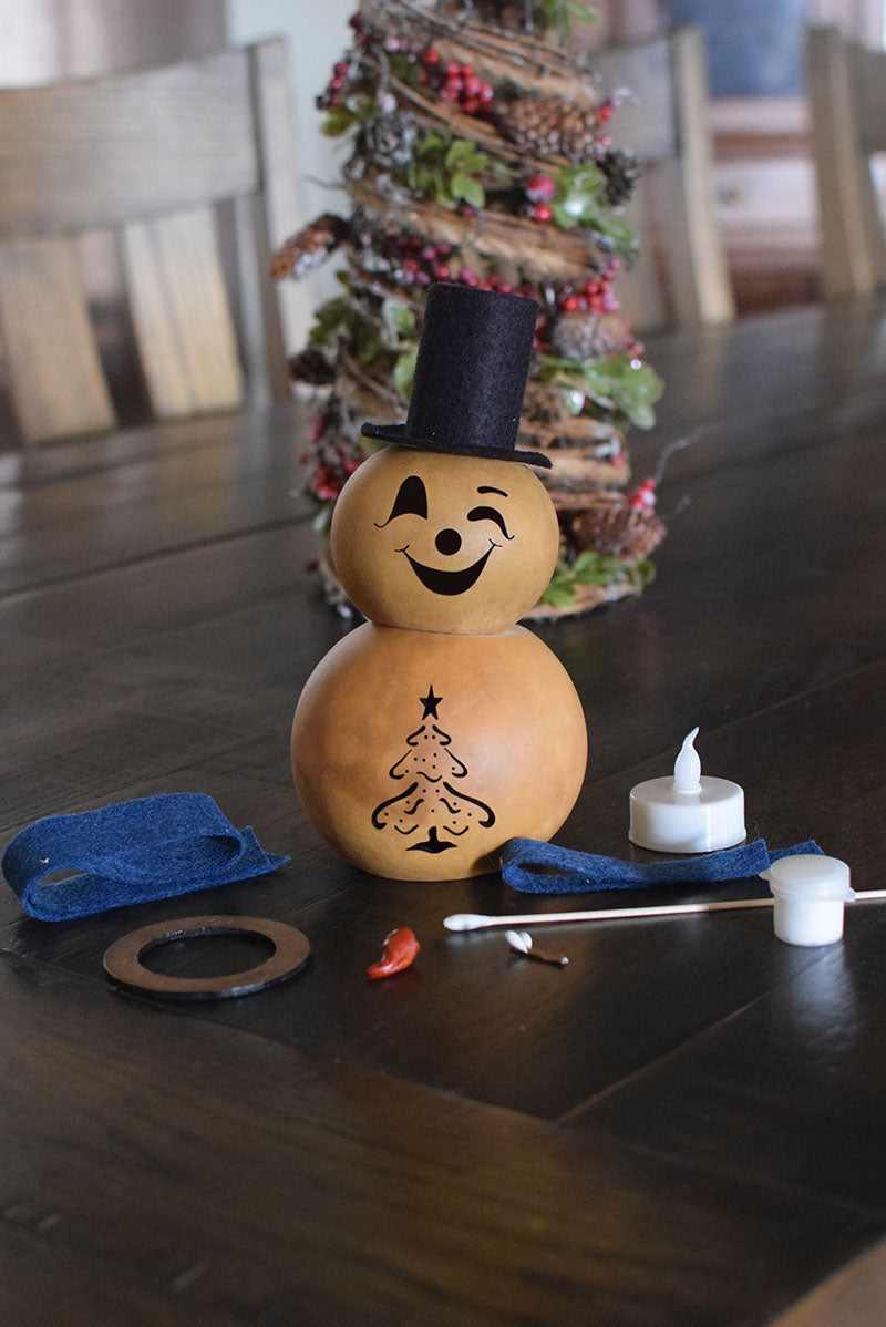 Snowman Craft Kit Unfinished at Meadowbrooke Gourds. 