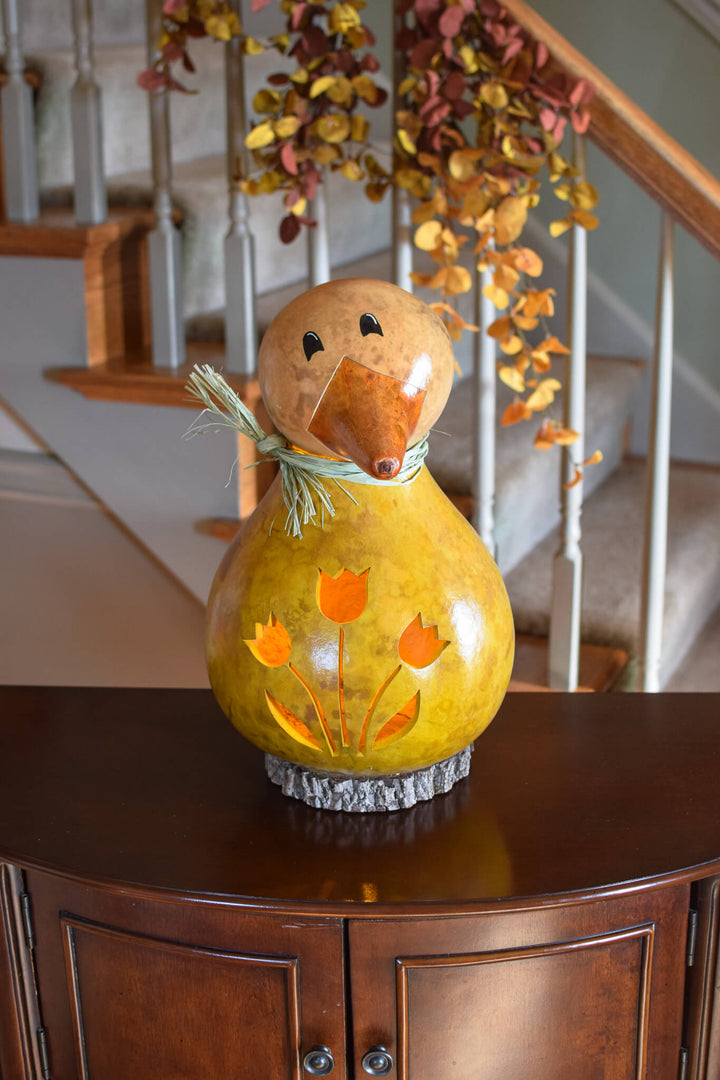 Dillard Duck Extra Large Lit Gourd at Meadowbrooke Gourds. 