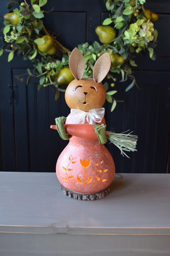 Willow Medium Lit Orange Bunny at Meadowbrooke Gourds. 