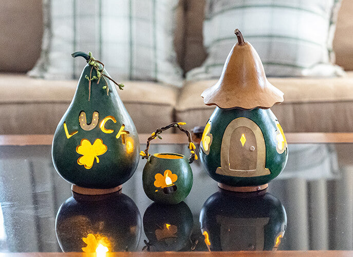 Saint Patrick's Day Cottage at Meadowbrooke Gourds. 