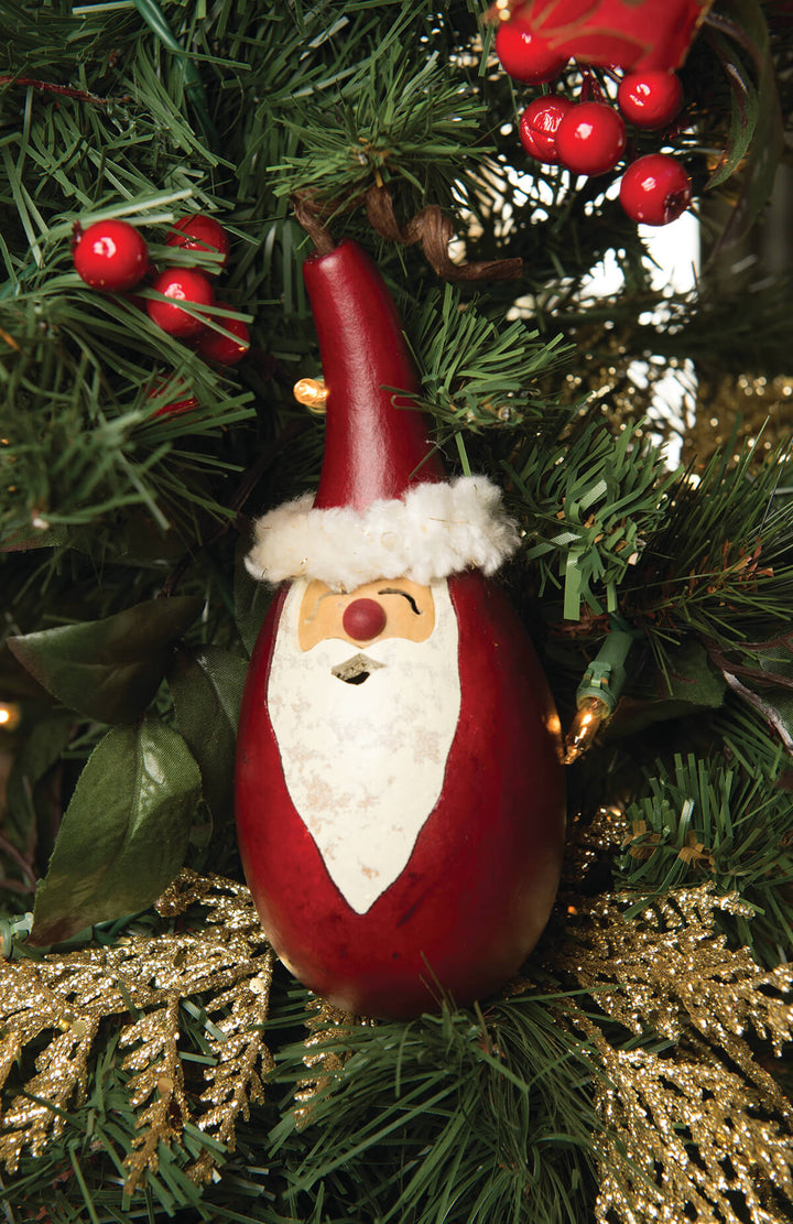 Santa Gourd Ornament by Meadowbrooke Gourds