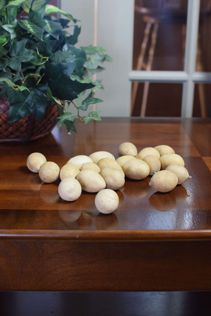 Raw clean small gourd eggs at Meadowbrooke Gourds