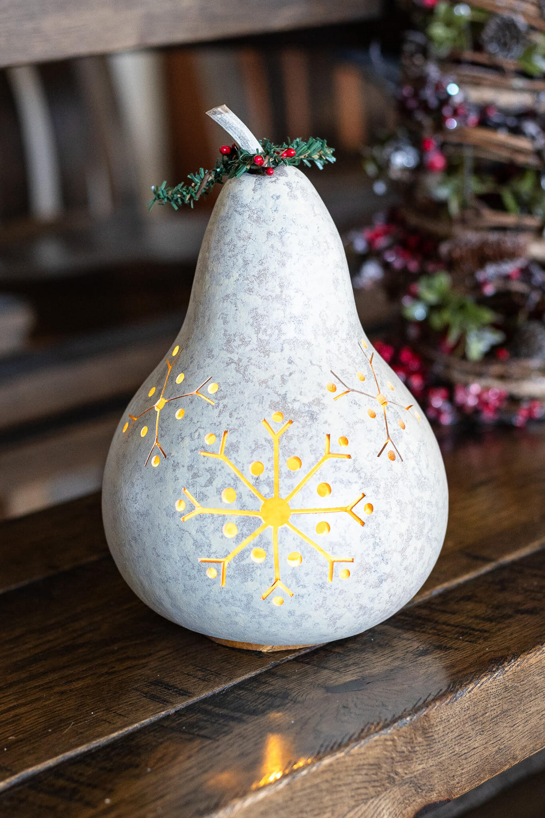 Snowflake Silhouette Gourd at Meadowbrooke Gourds. 