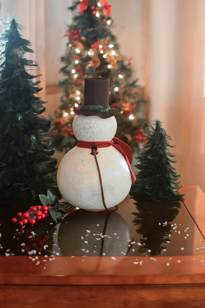 Blizzard Large Lit Snowman Gourd Back View
