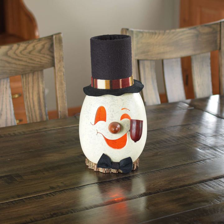 Clyde Medium Lit Snowman Head at Meadowbrooke Gourds. 