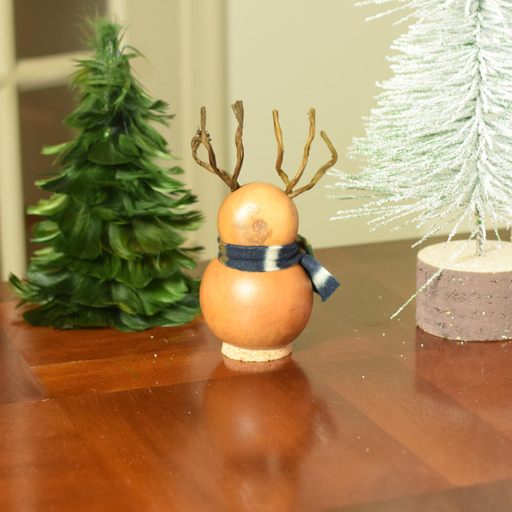 Dash Miniature Gourd Reindeer at Meadowbrooke Gourds. Back View