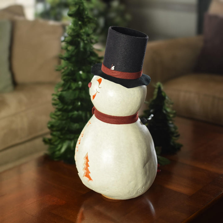 Extra Large Easton Snowman Gourd Side View
