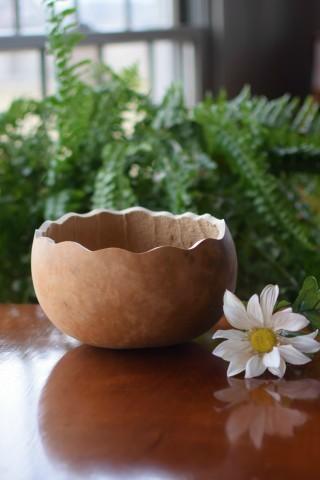 Scalloped edge gourd bowls