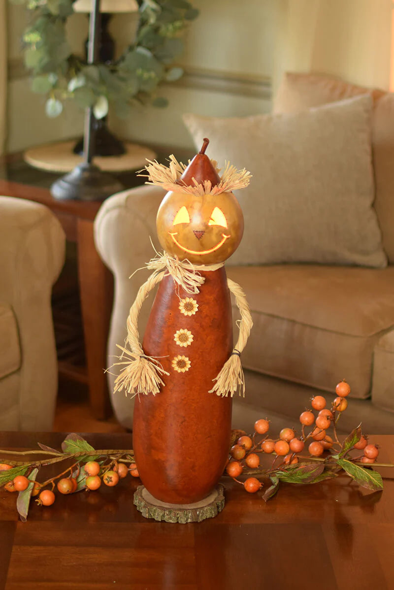 Huckabee - Scarecrow Gourd Luminary Decor – Meadowbrooke Gourds